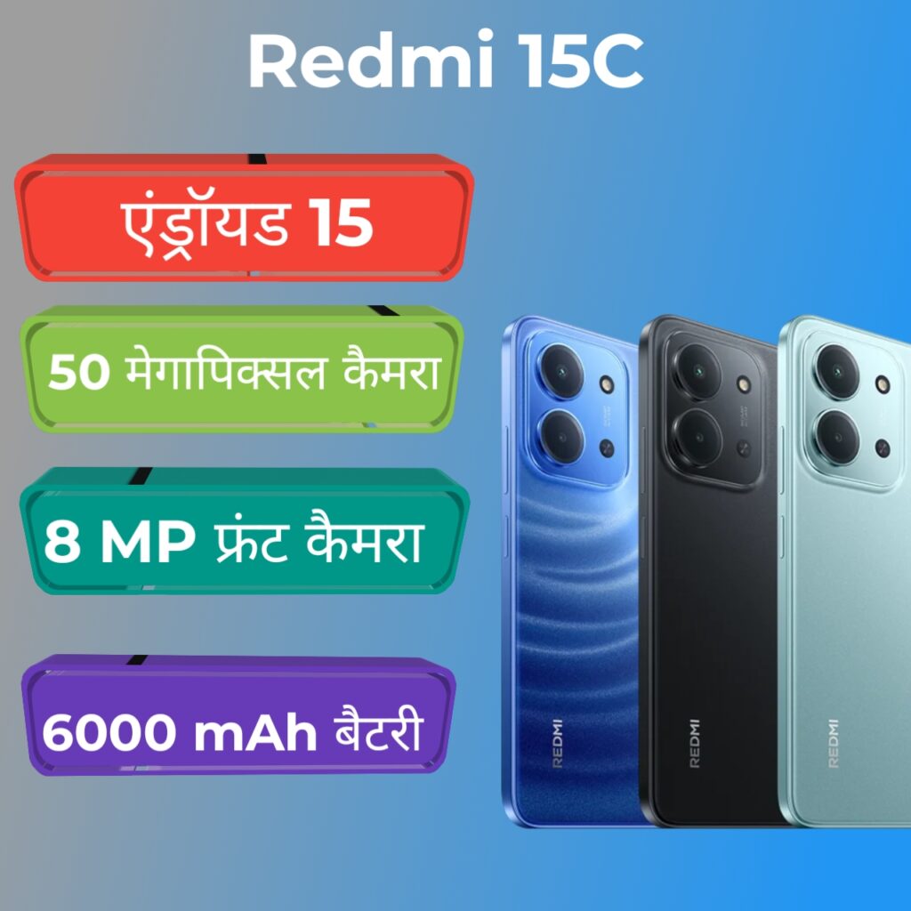 Redmi 15C specifications infographic 