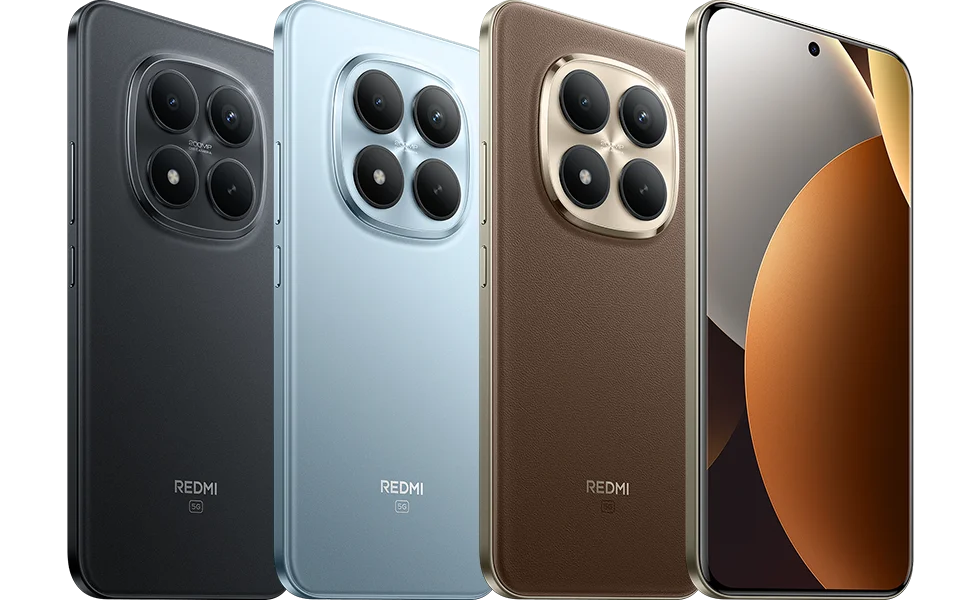 Redmi Note 15 Pro+ back front and back, blue,brown image 