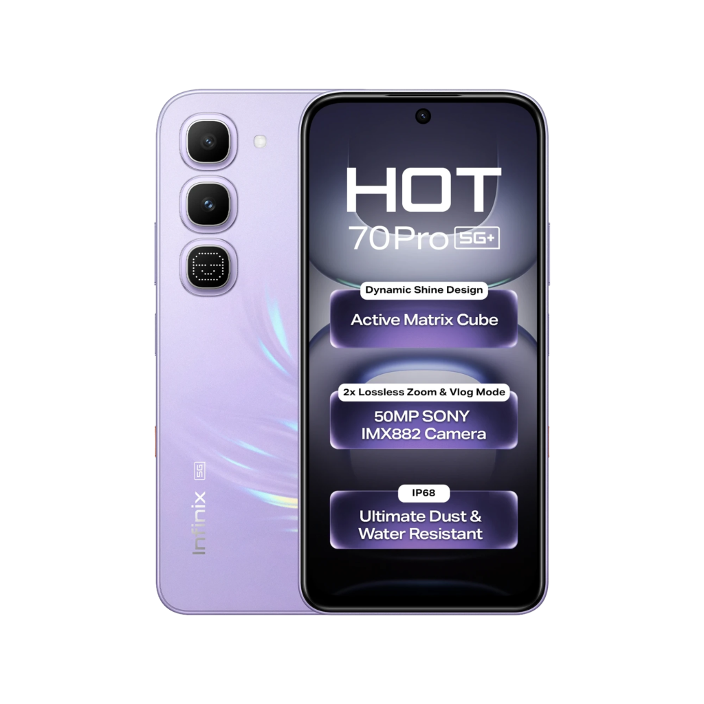 Infinix Hot 70 Pro front back photo 